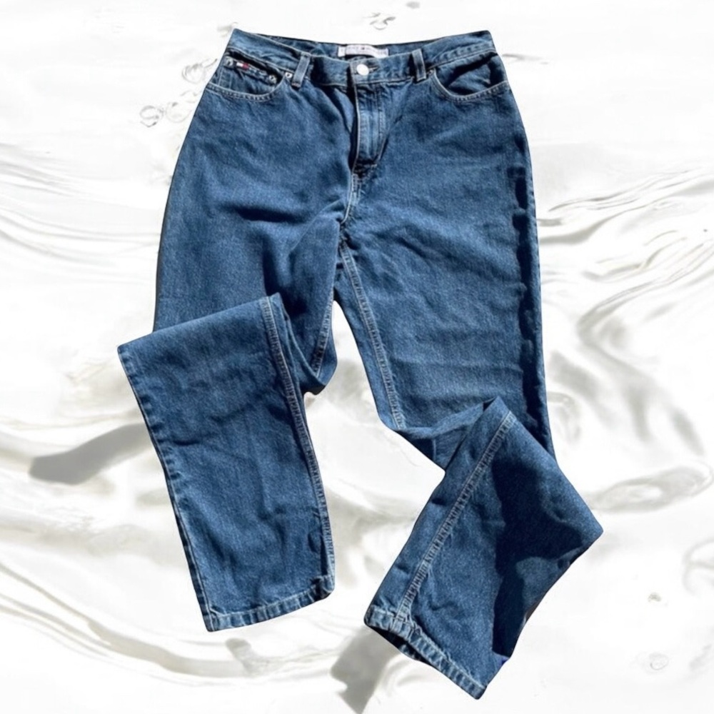 Tommy Hilfiger Vintage 5-Pocket Blue Mom Jeans 100% Cotton Tag Says Size 8 L/33